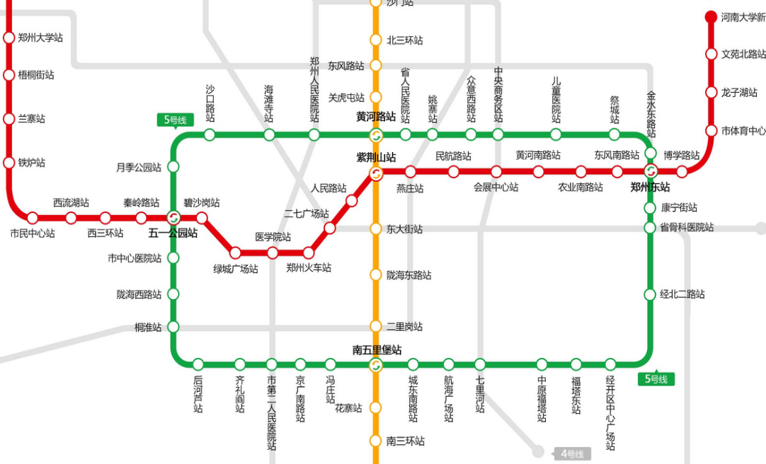 志遠凈化為大家奉上鄭州地鐵5號線高清地圖